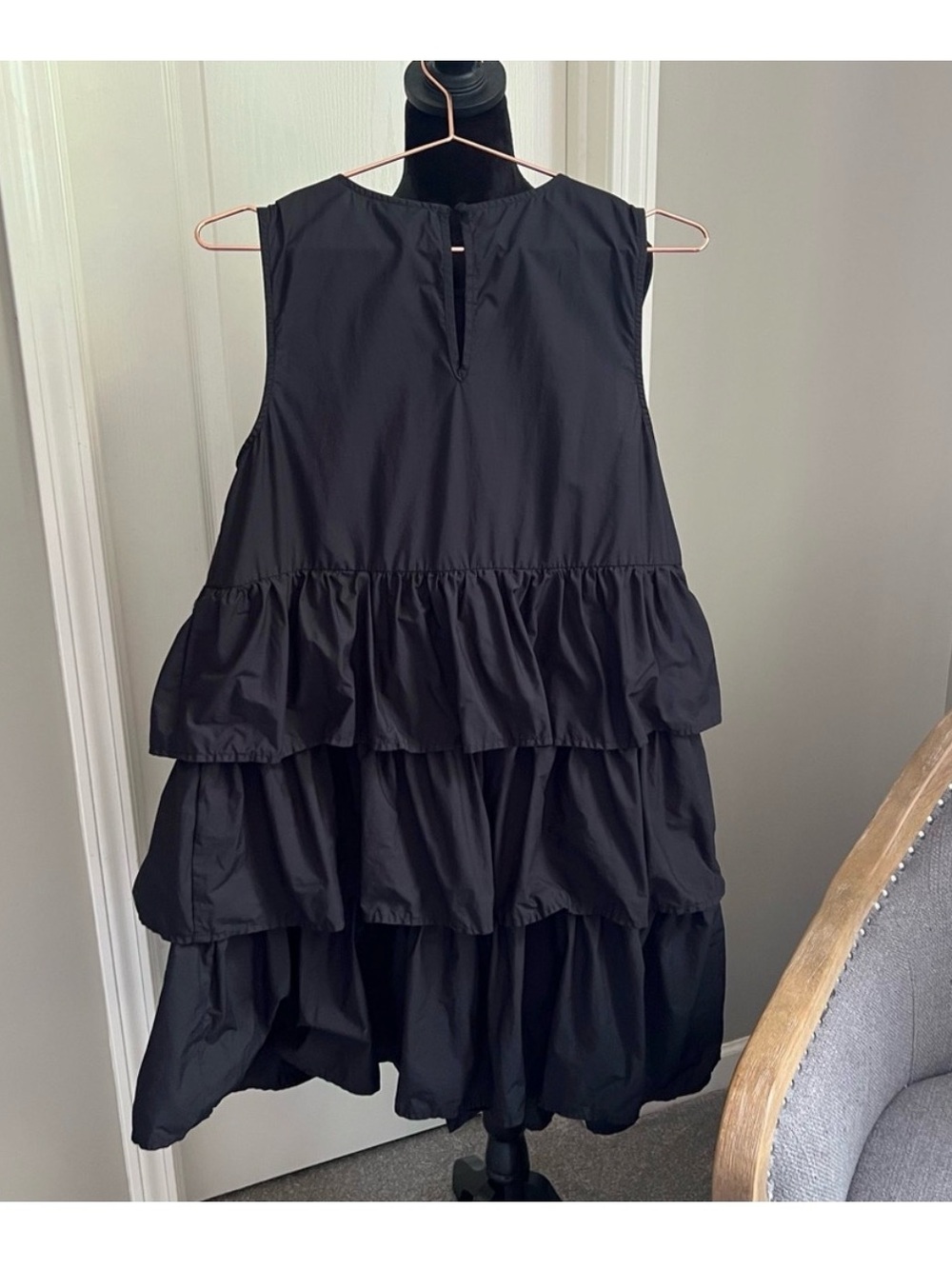 Who What Wear Black Tiered Mini Dress